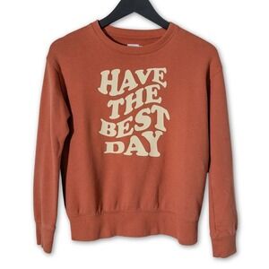 Wonder Nation Sweatshirt Girls XL Rust Retro Graphic Pullover Unisex Kidcore